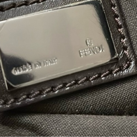 FENDI Zucchino Shoulder Tote Bag Brown Canvas - Picture 8 of 8